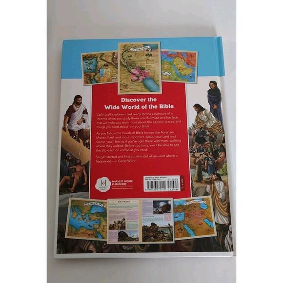 Bible Dictionary & Atlas Book Lot Children's Illustrated Colorful Homeschool - Picture 4 of 9